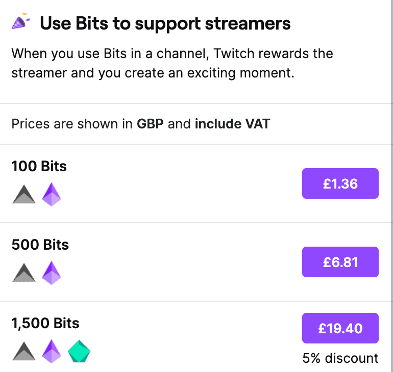 Bits currency on Twitch
