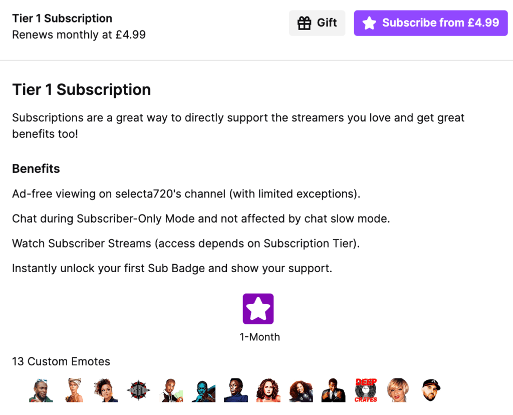 Twitch Subscriber Benefits