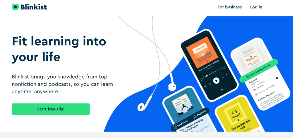 Blinkist home page screenshot