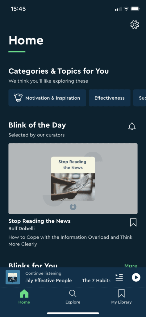 Blinkist iPhone App
