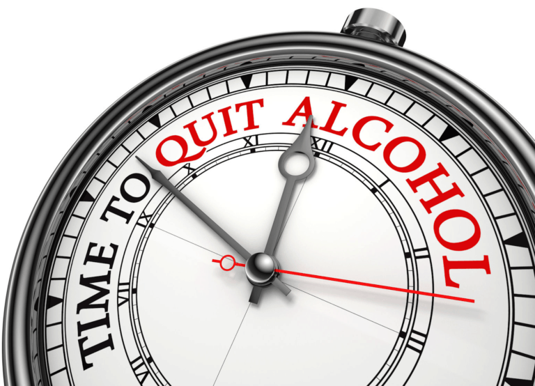 Quit alcohol written on clock