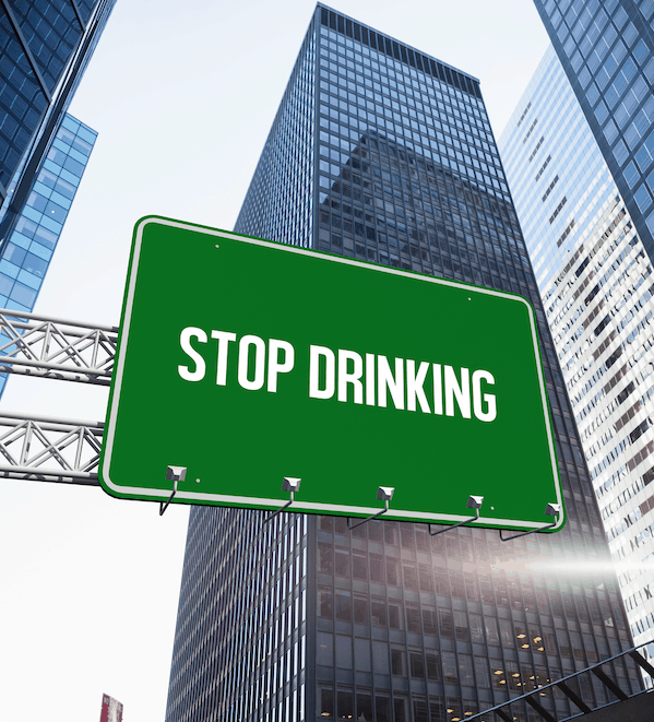 Stop drinking written on sign
