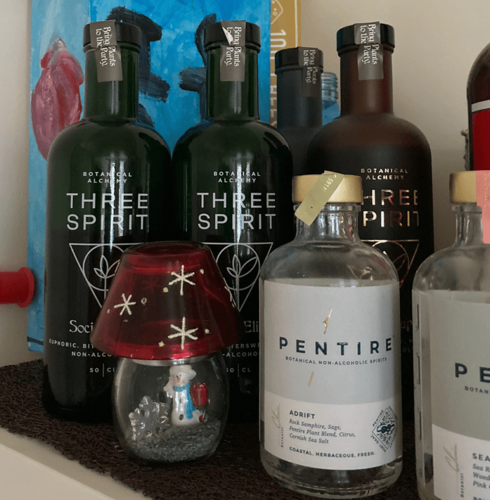 Alcohol free drinks on shelf