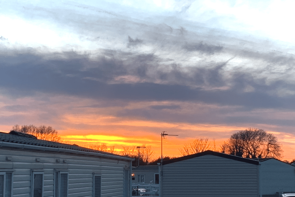 Sunset at Pevensey Bay Caravan Park