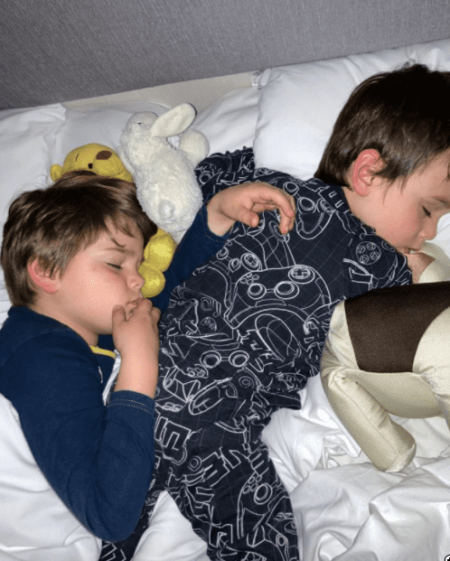 Two children asleep