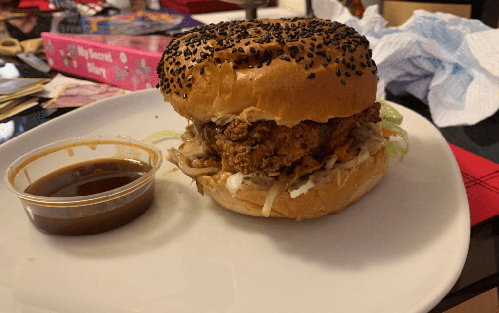 Greasy chicken burger