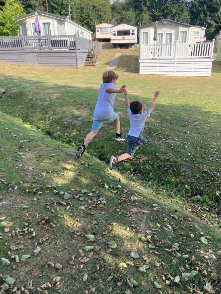 Boys playing at Coghurst Hall holiday park