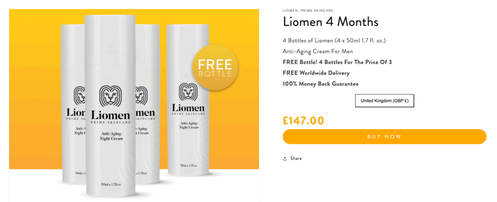 Liomen Skincare Offer screenshot